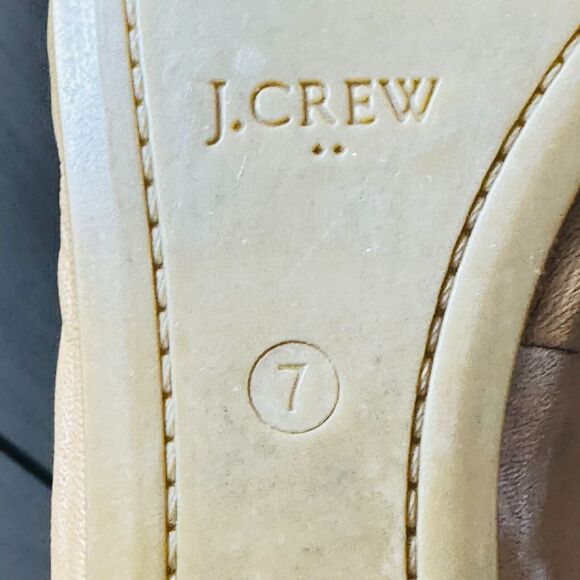J Crew Ballet Flats Womens 7 Nude Brown Leather Cece Casual Slip On Shoes Core - Picture 10 of 11